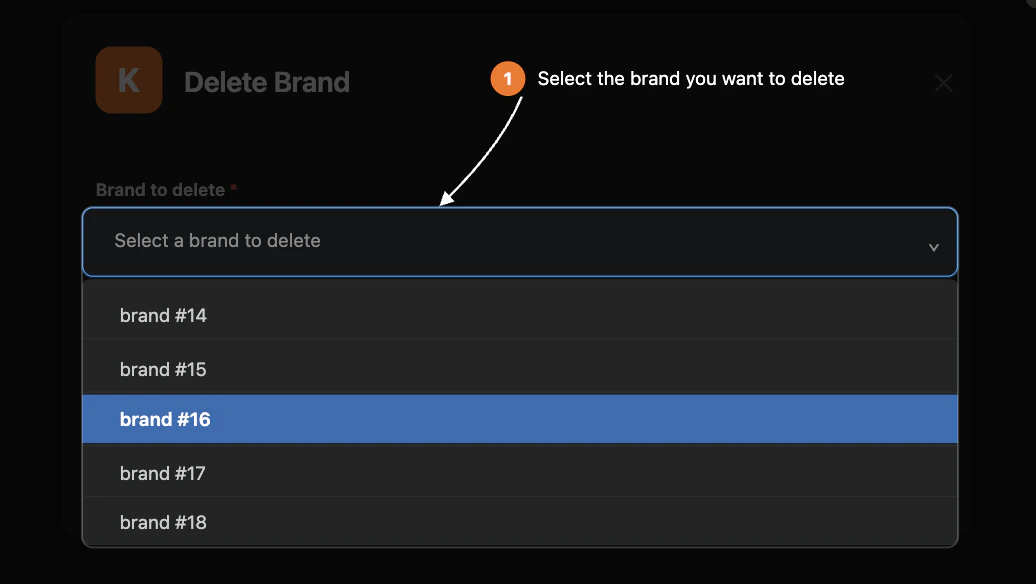Delete brand command