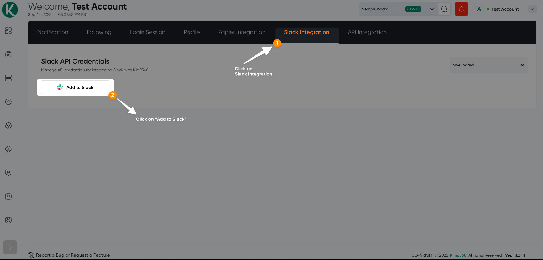 Kimp360 API key
page