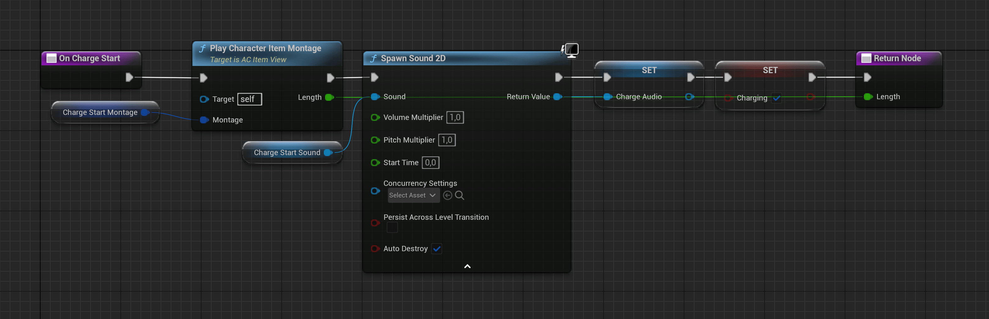 ARX OnChargeStart animation and effects