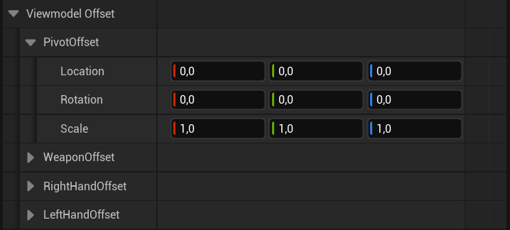 Viewmodel offset transforms