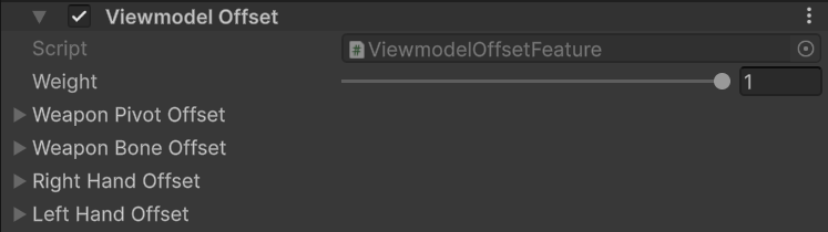 Viewmodel Offset feature with weapon and hand transform offsets