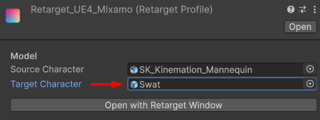 Retarget Profile with the updated character model