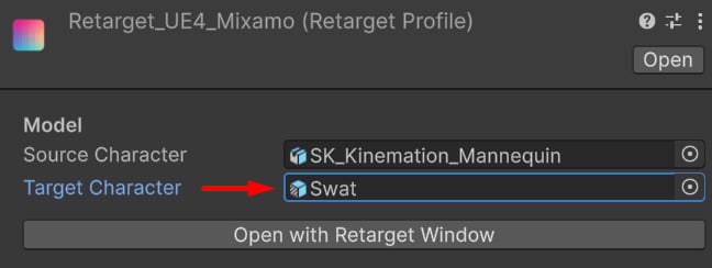 Retarget Profile with the updated character model