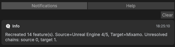 Notifications and Help tabs