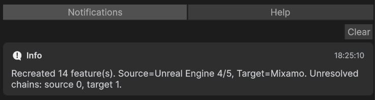 Notifications and Help tabs