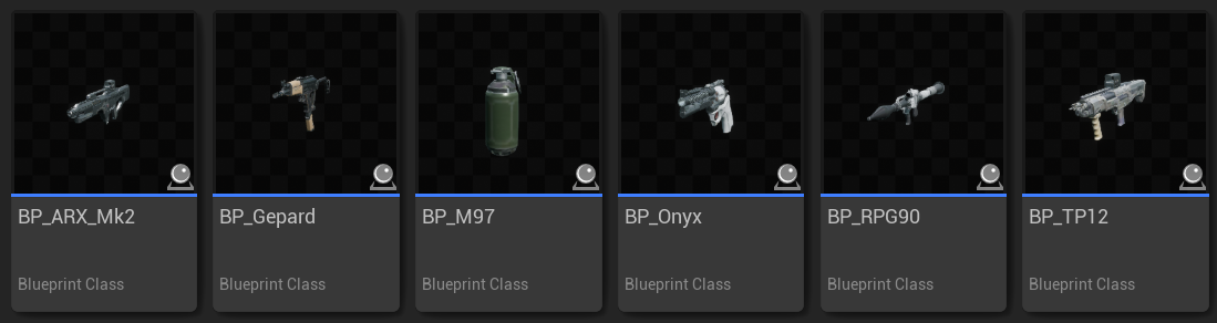 Six Sci-Fi weapon Blueprints