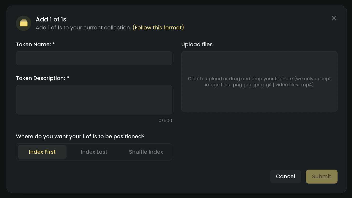 1 of 1s upload modal