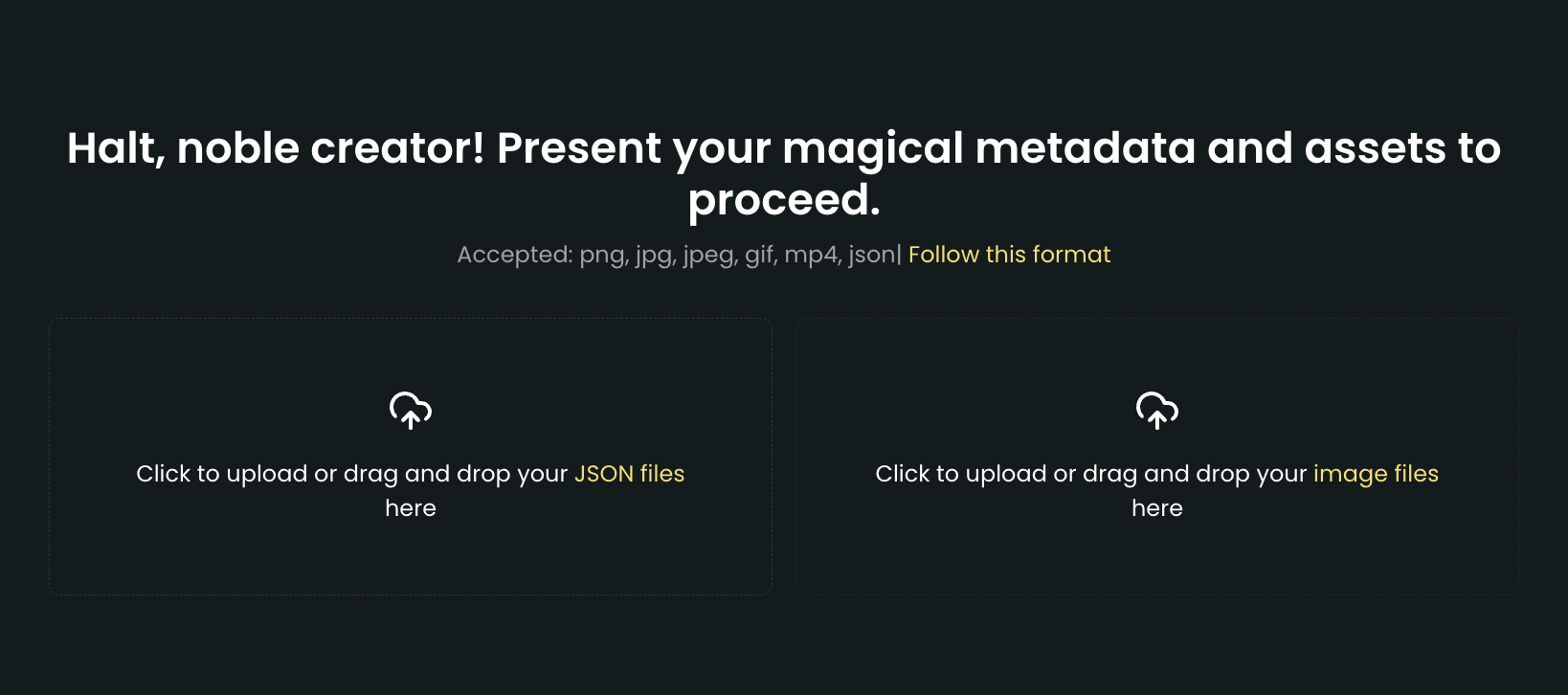 Metadata page