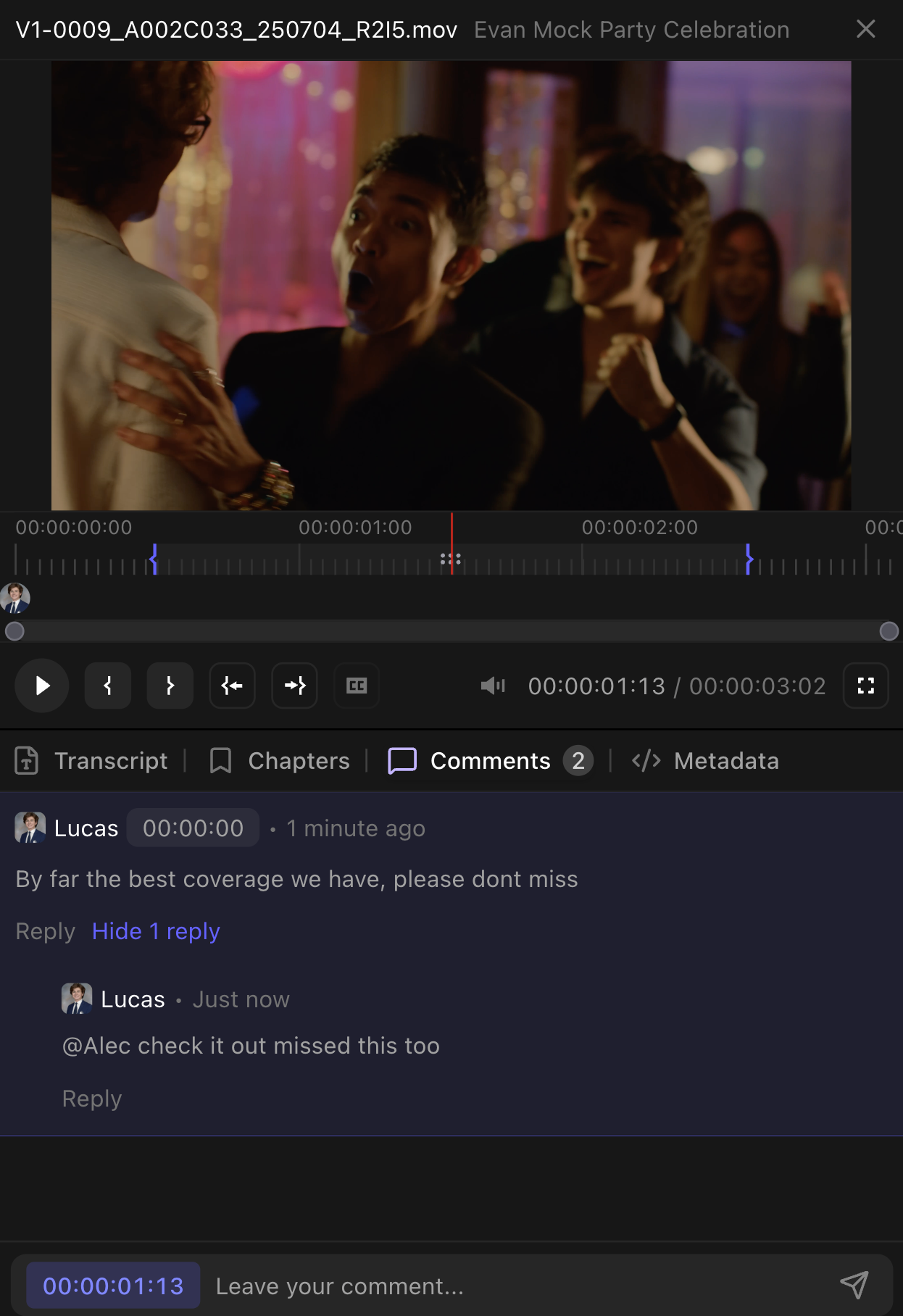 party celebration comments
