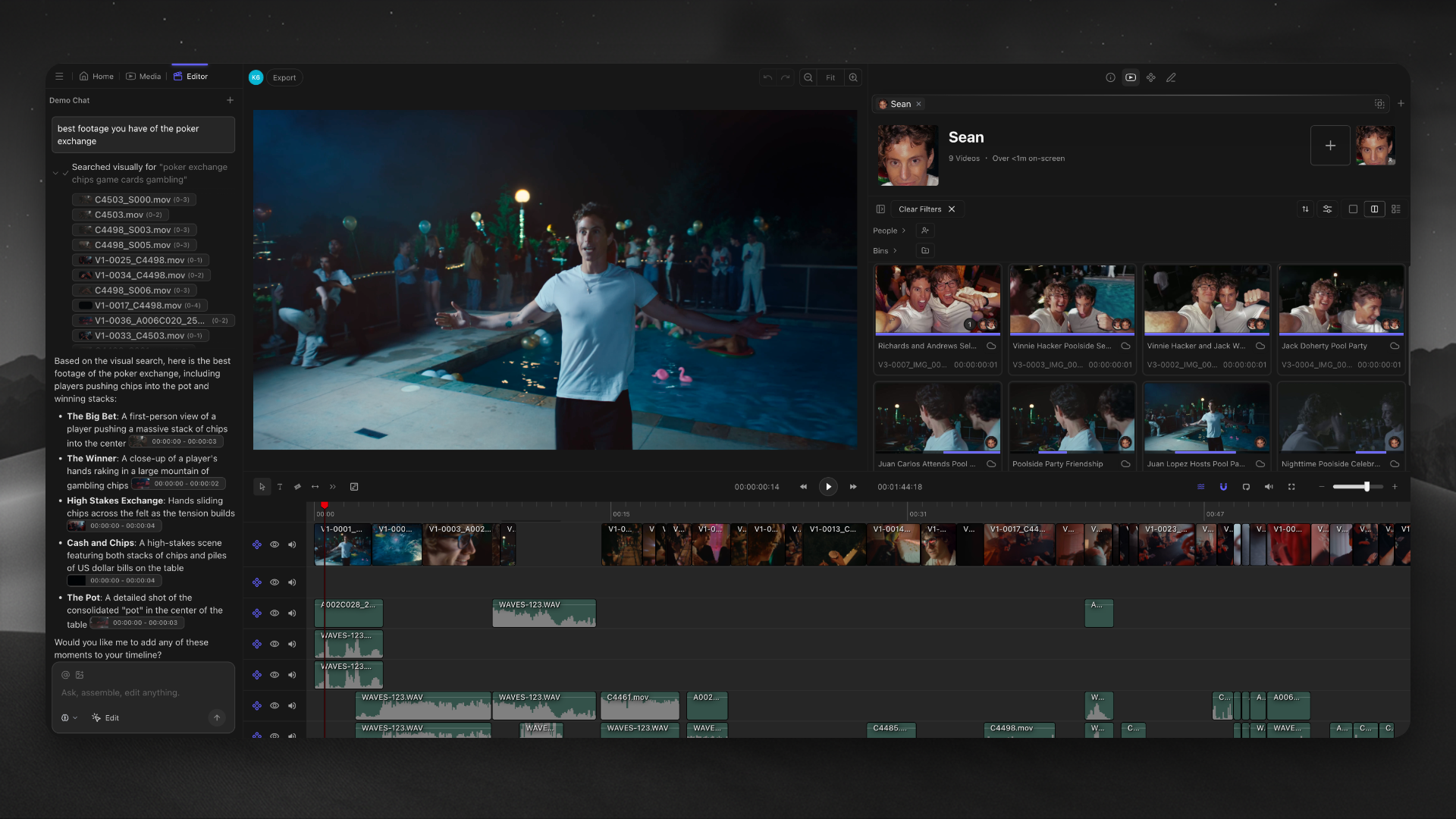 video editor interface