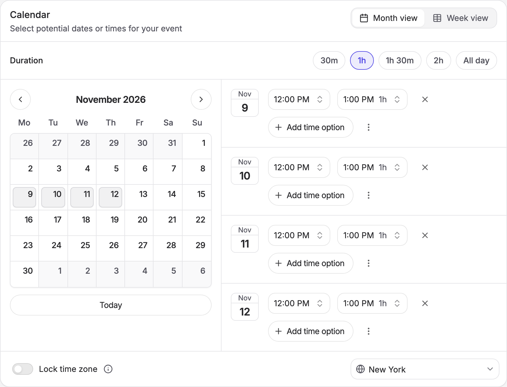 Month view