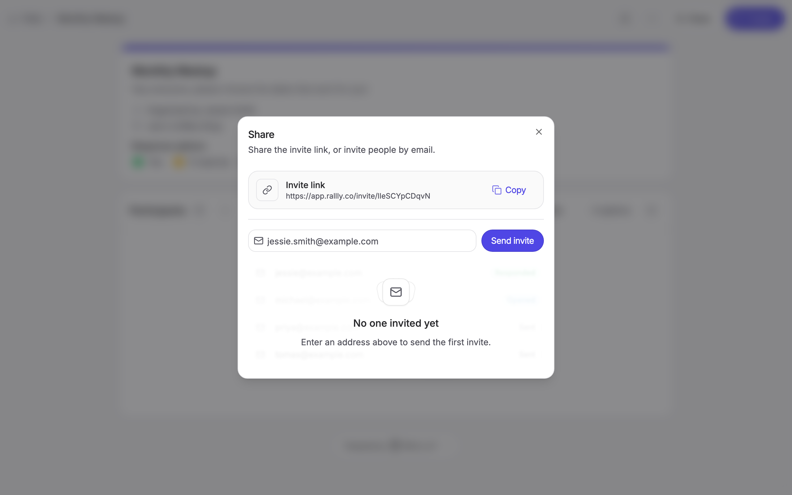 Share dialog shown after creating a poll
