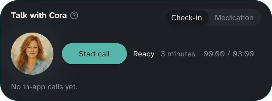 Try a check-in with Cora