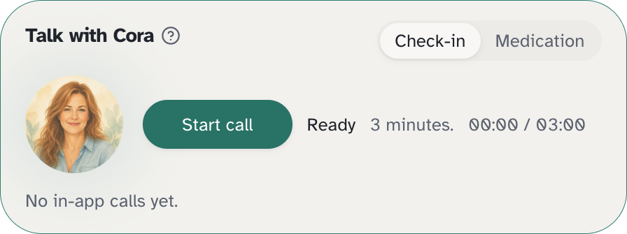Try a check-in with Cora