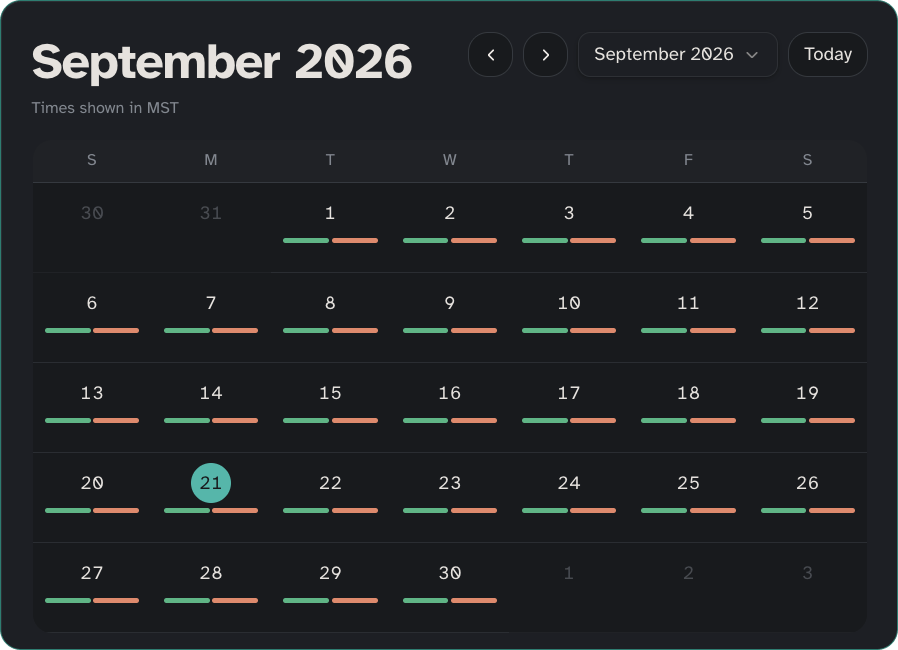Calendar Dark 1 Calendar Dark 1