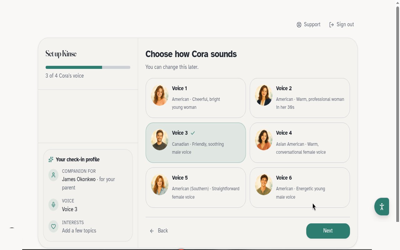 Choose how Cora sounds