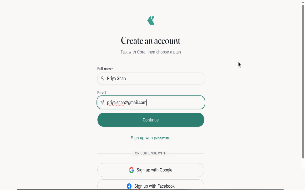 Create an account