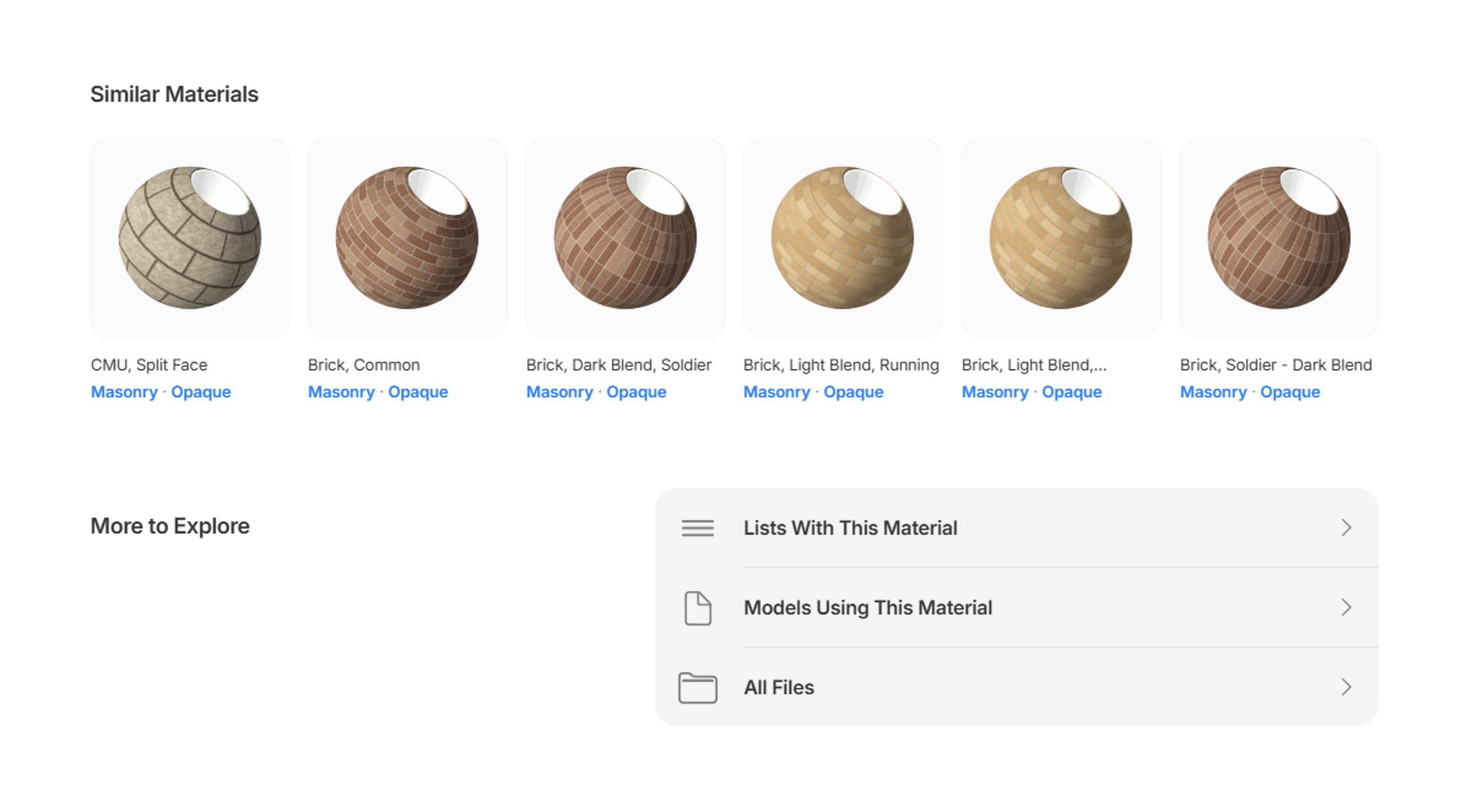 Similar materials section