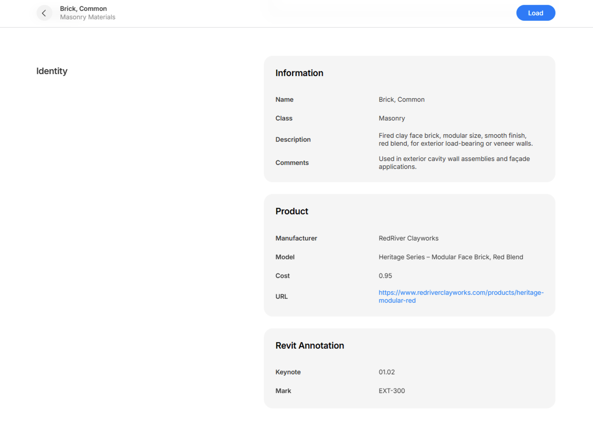Identity Data section