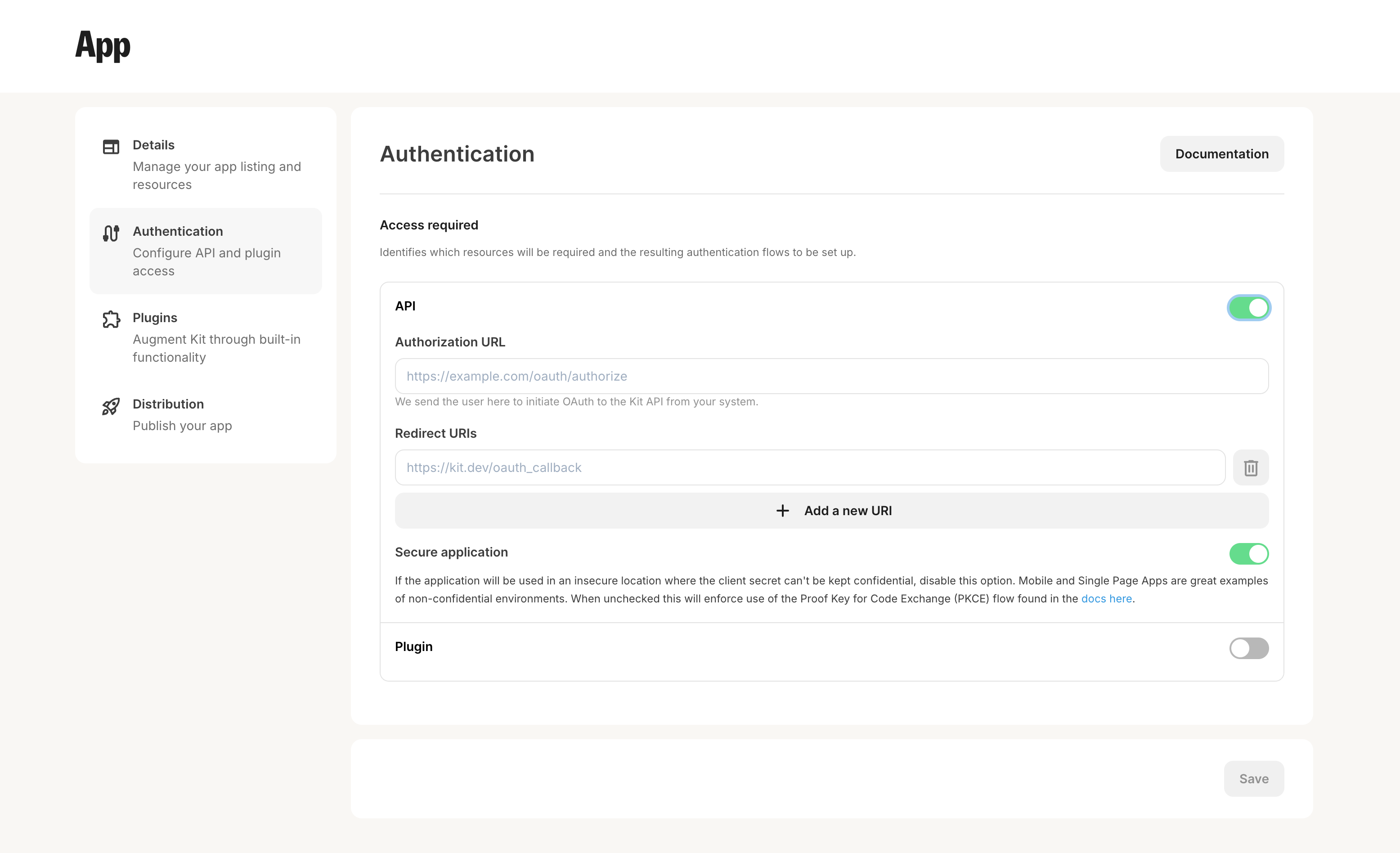 OAuth configuration