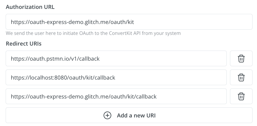 Example Kit app configuration