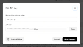 reset v4 api key