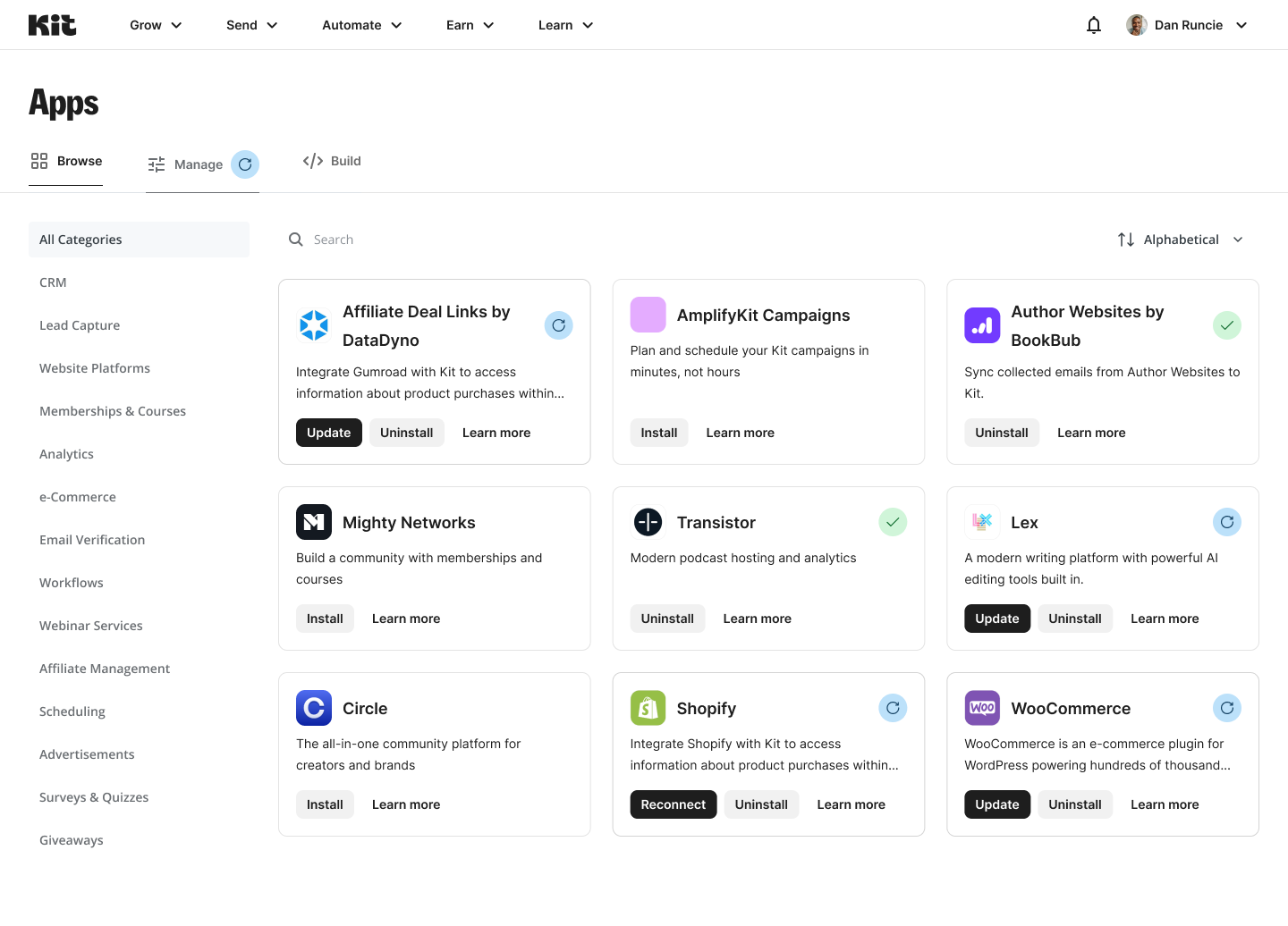 kit app store browse tab updates required