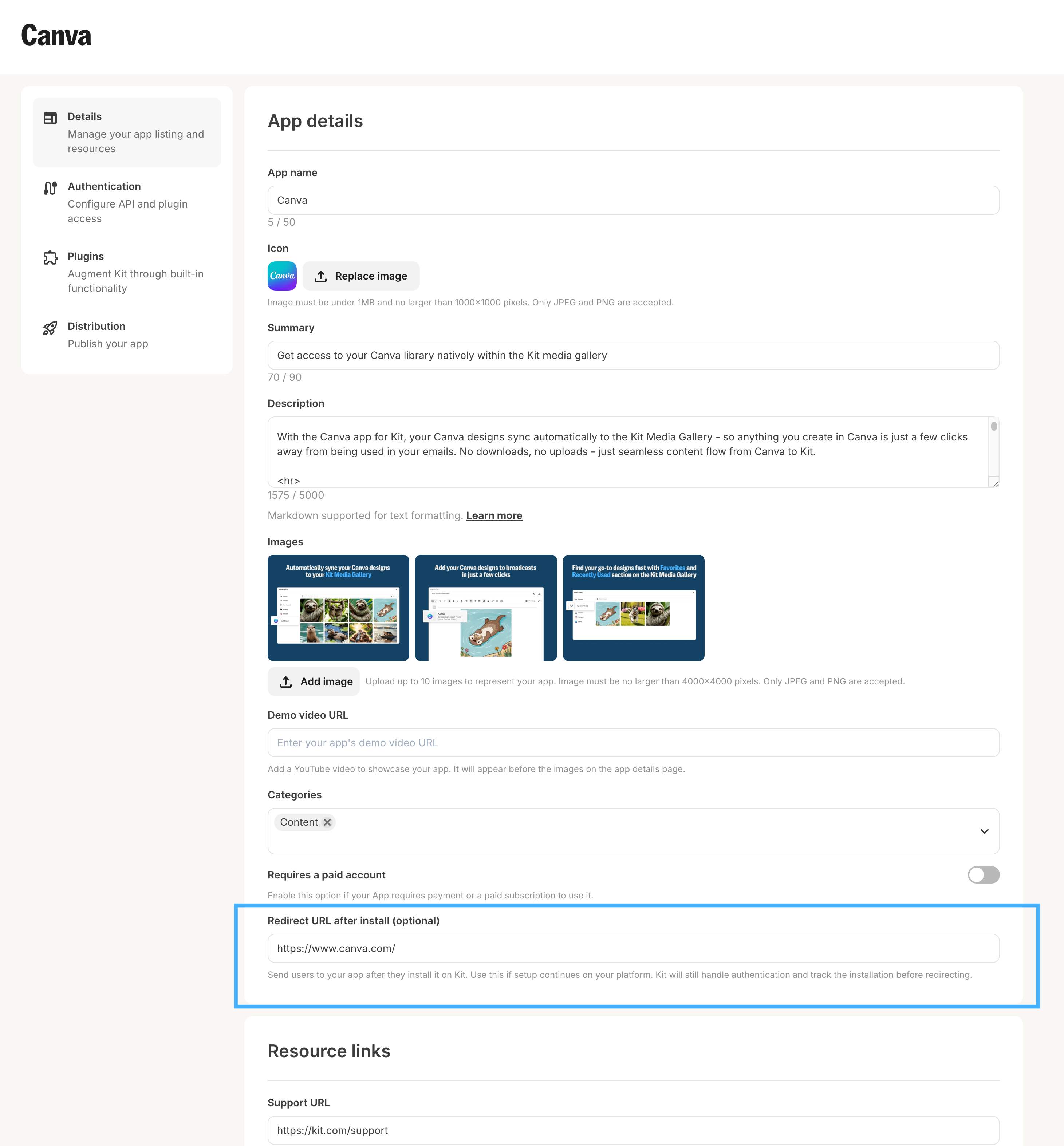 example redirect flow
