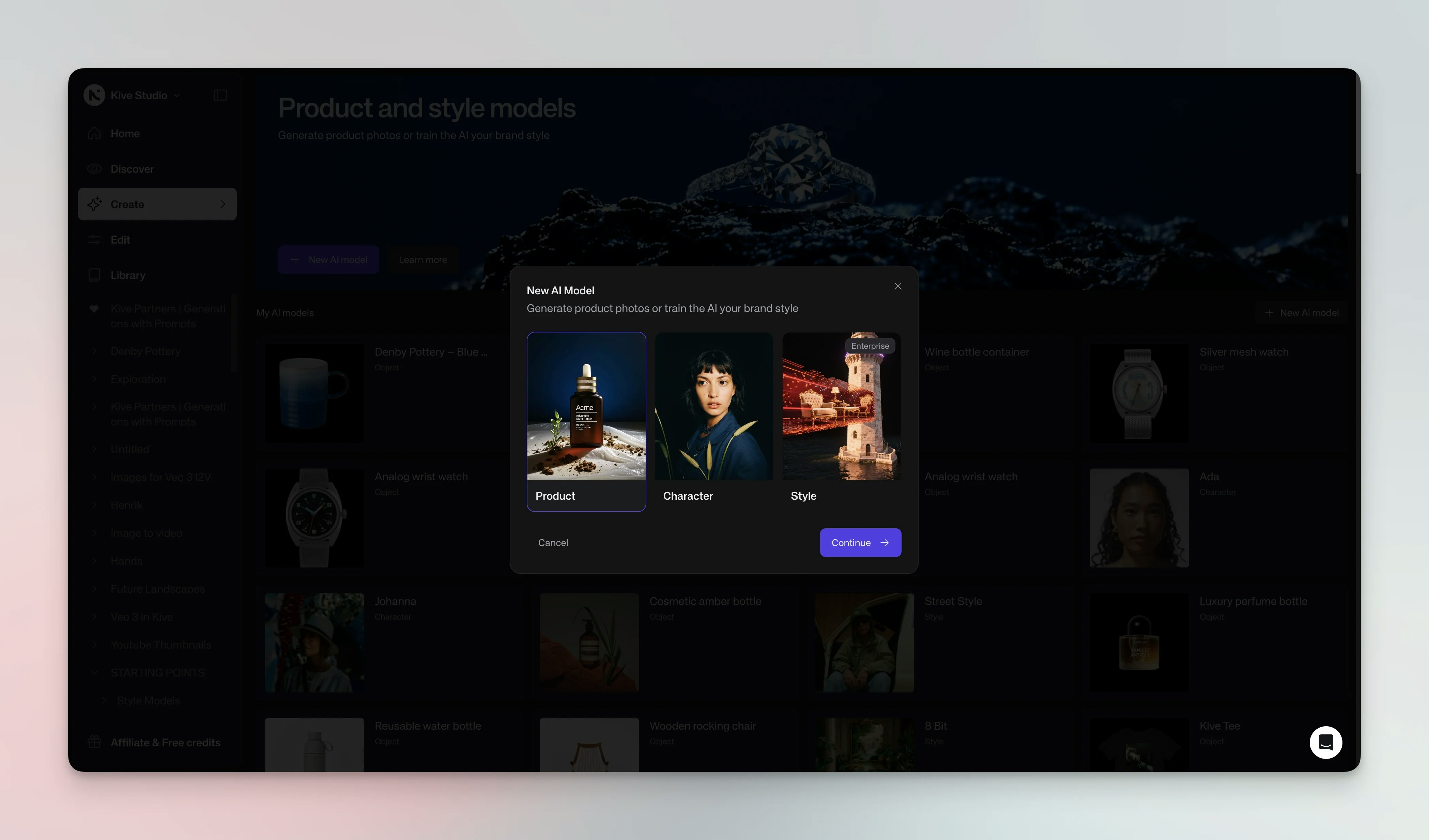 Select model type
interface
