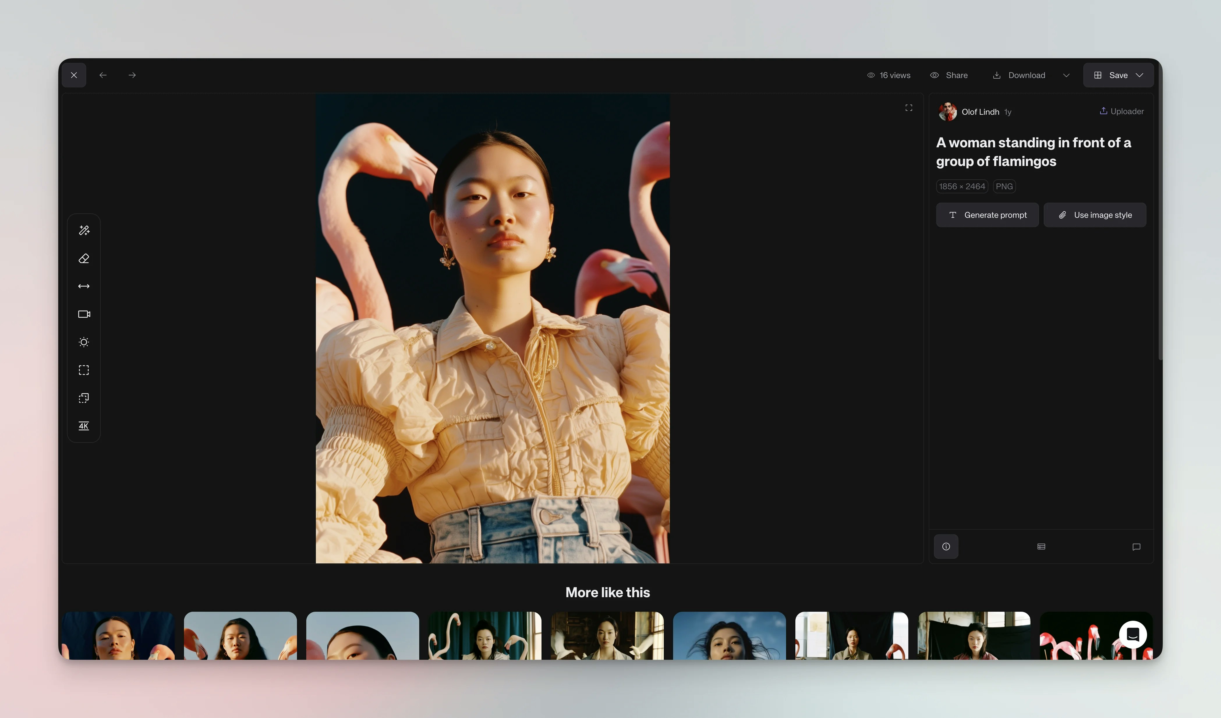 Item detail view with generation options