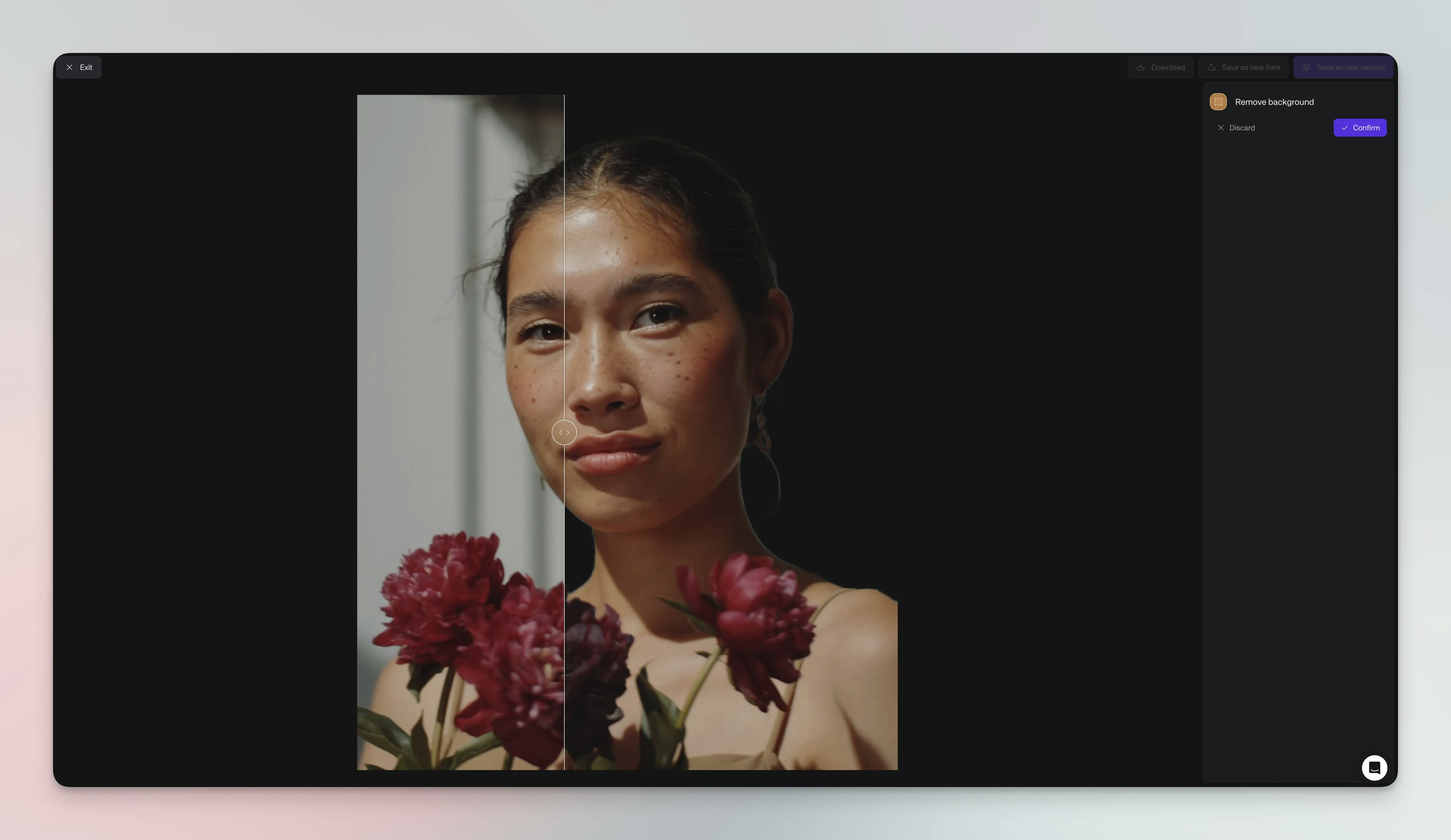 Remove background result