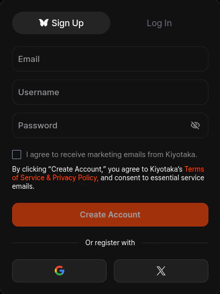 Signup Dialog