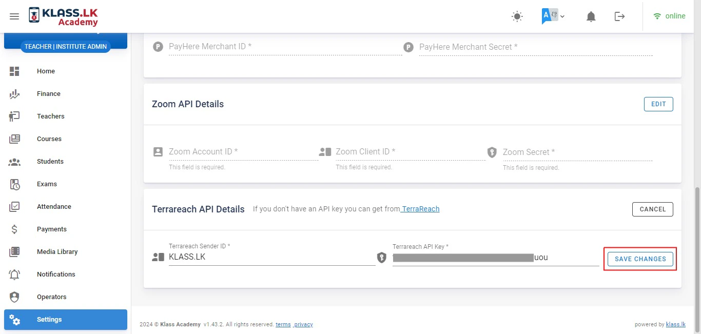 Save TR API