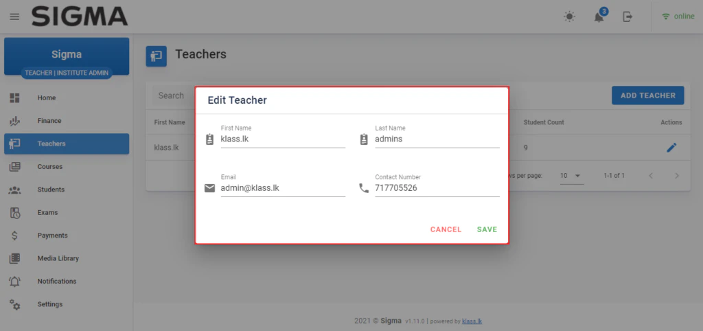 Teacher Edit