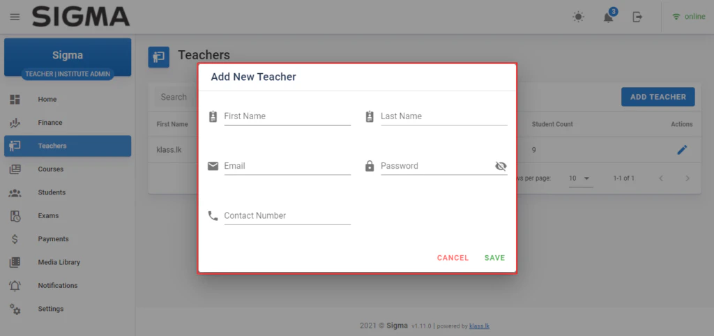 Teacher Add