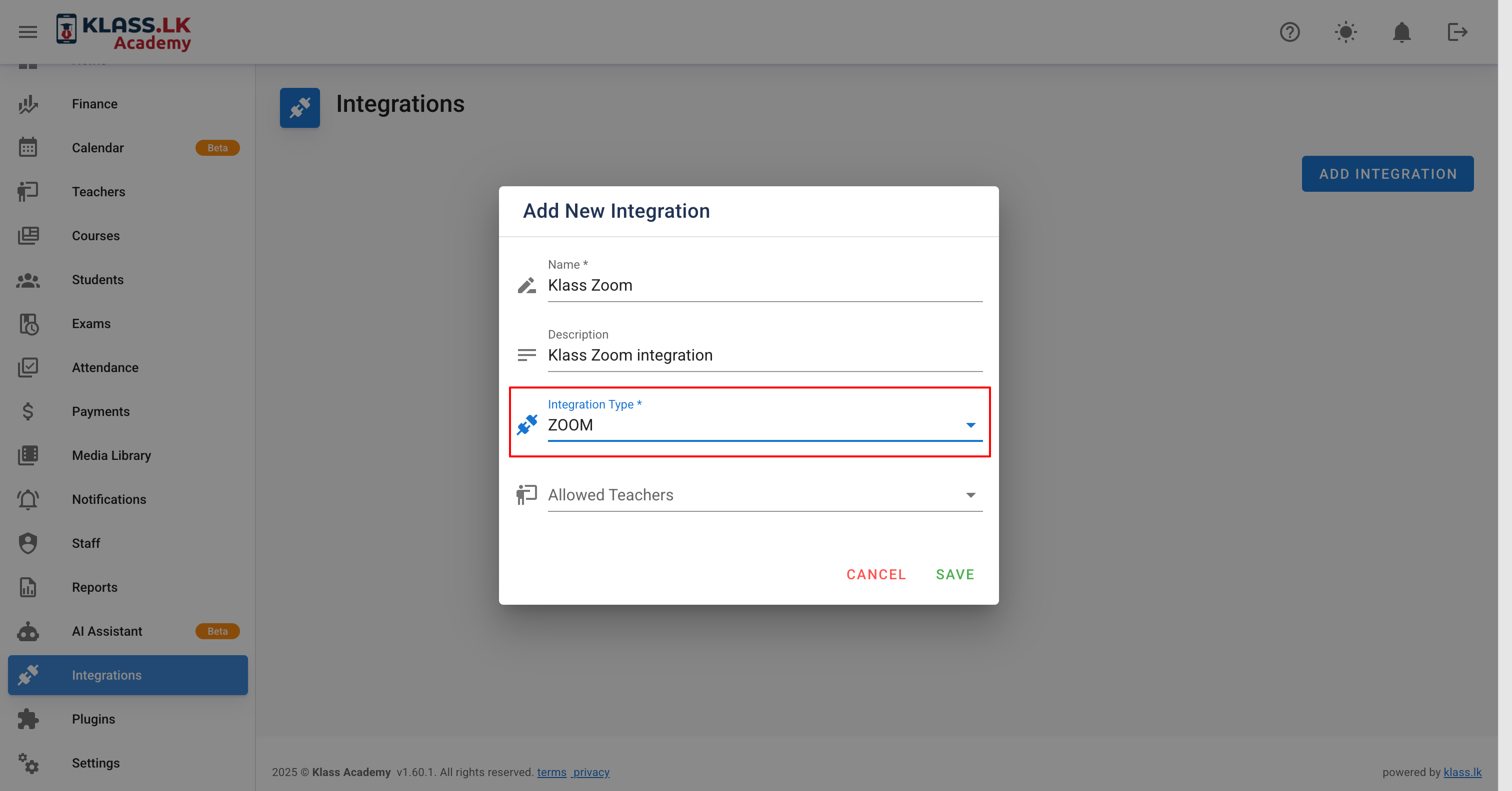Zoom Integration Details