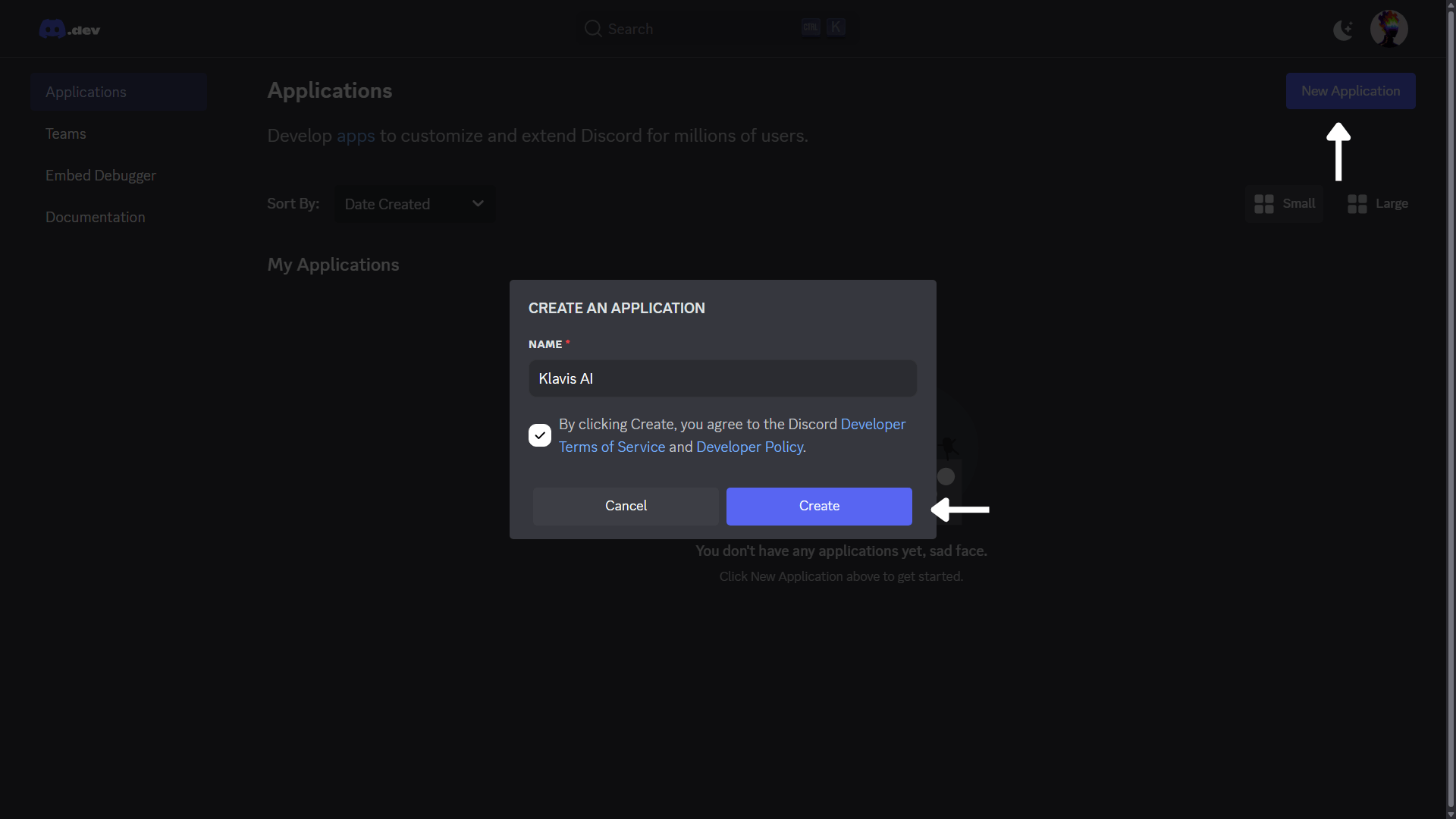 Create New Application