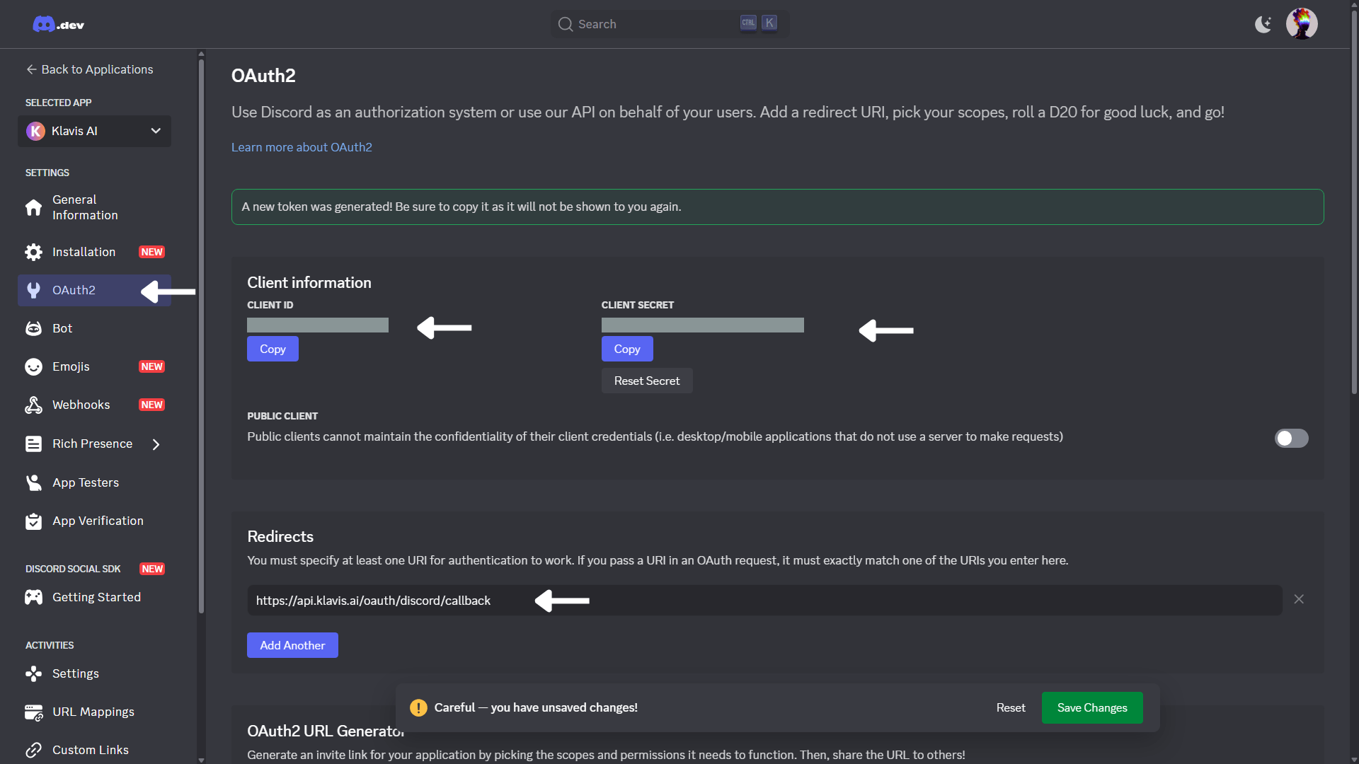 Configure OAuth Settings