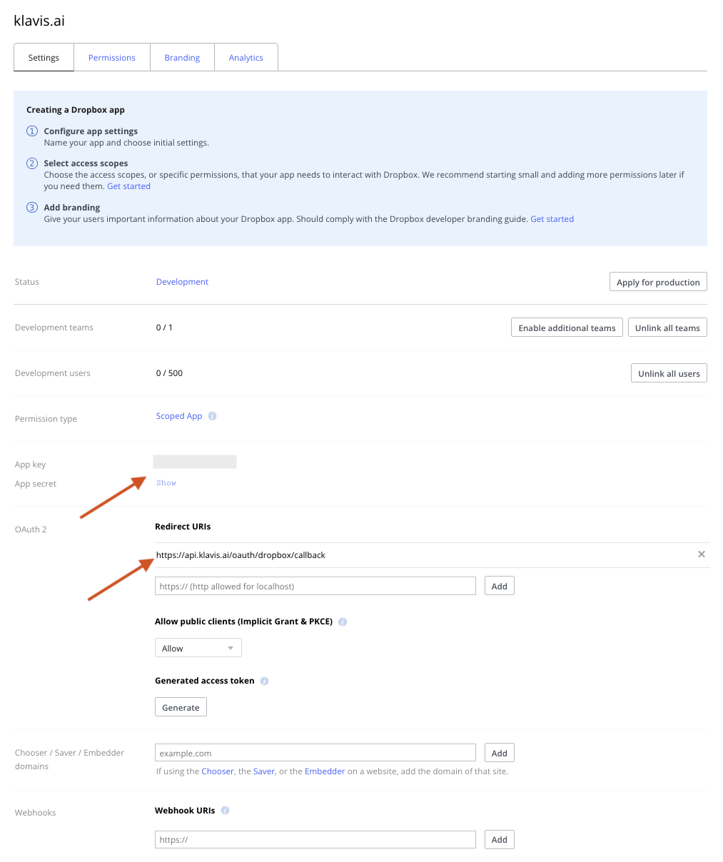OAuth Settings Configuration