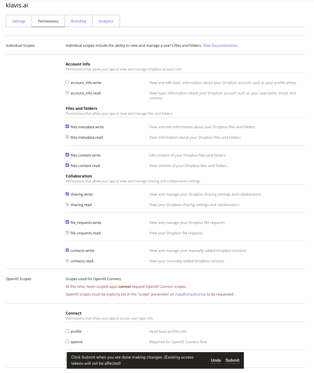 Permissions Configuration