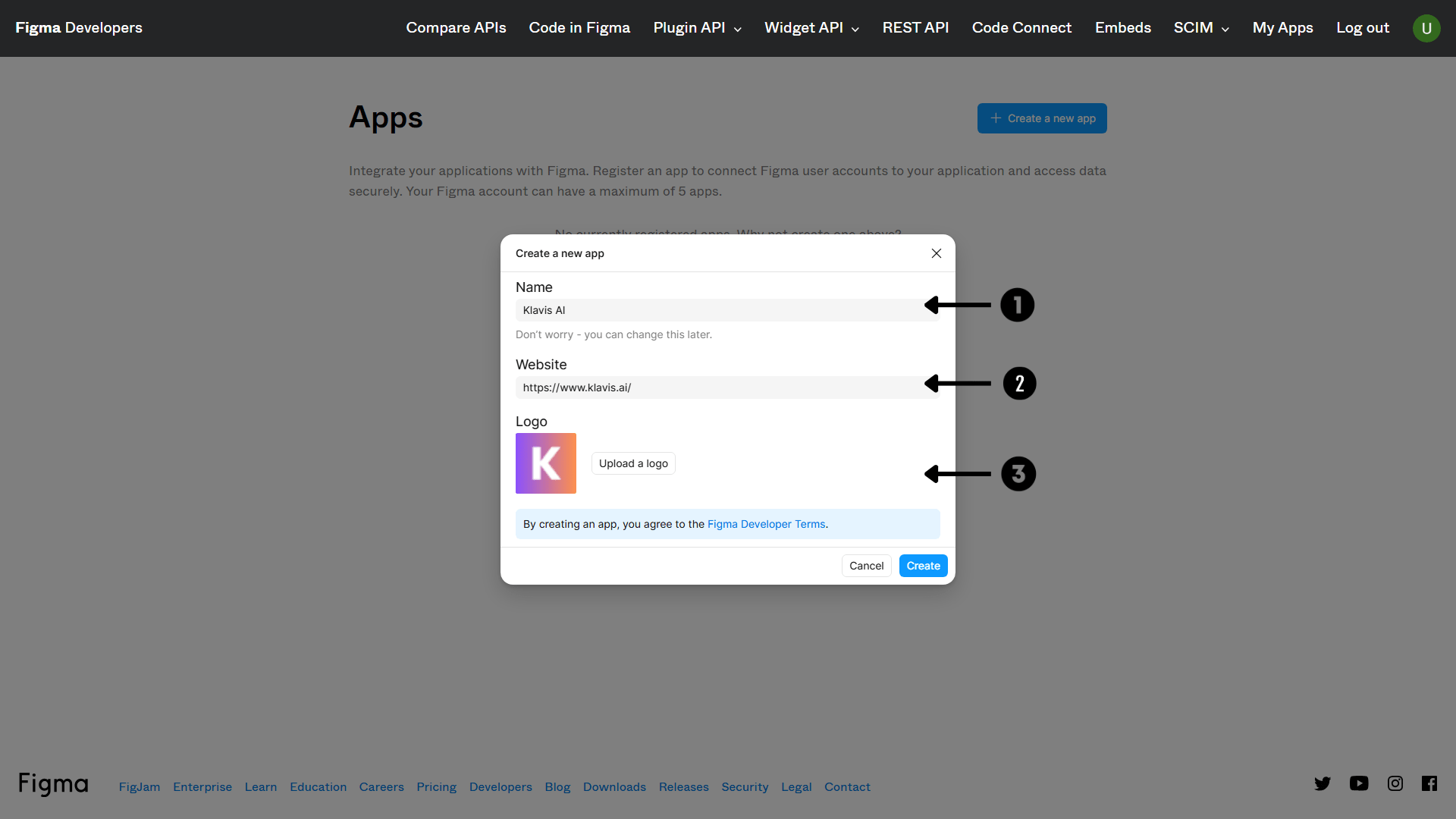 Figma App Creation Form