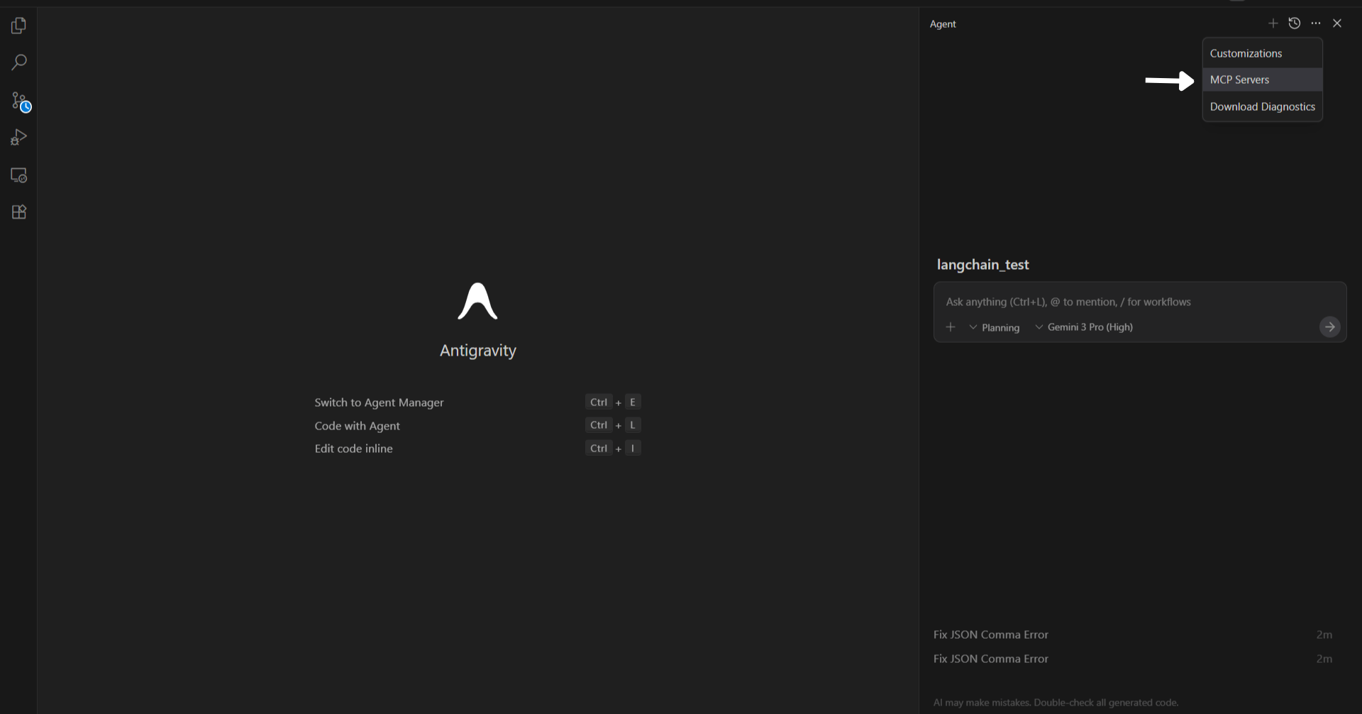 Antigravity IDE Settings
