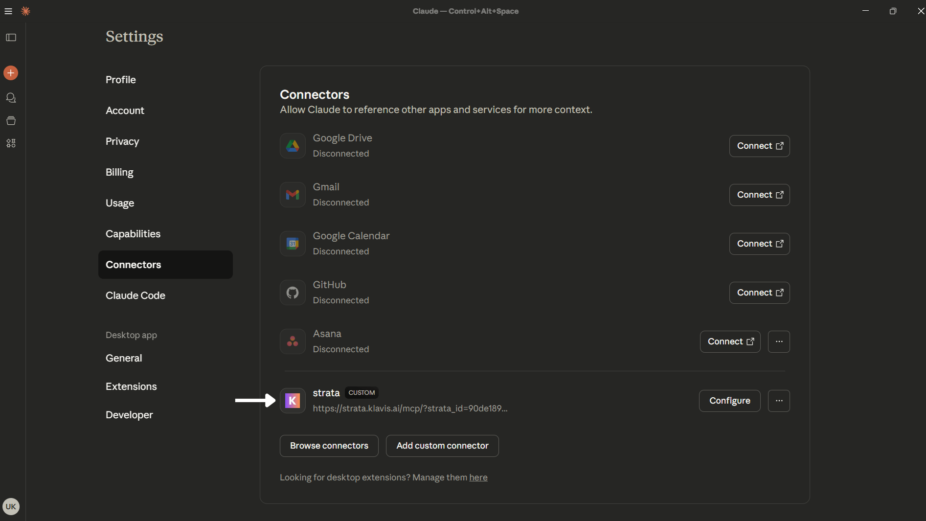 Strata Added in Web/Desktop Settings
