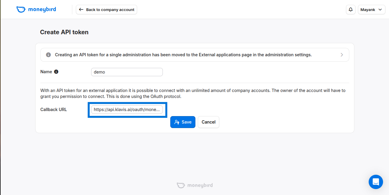 Moneybird App Creation Form