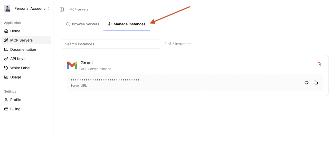 Klavis Manage Instances