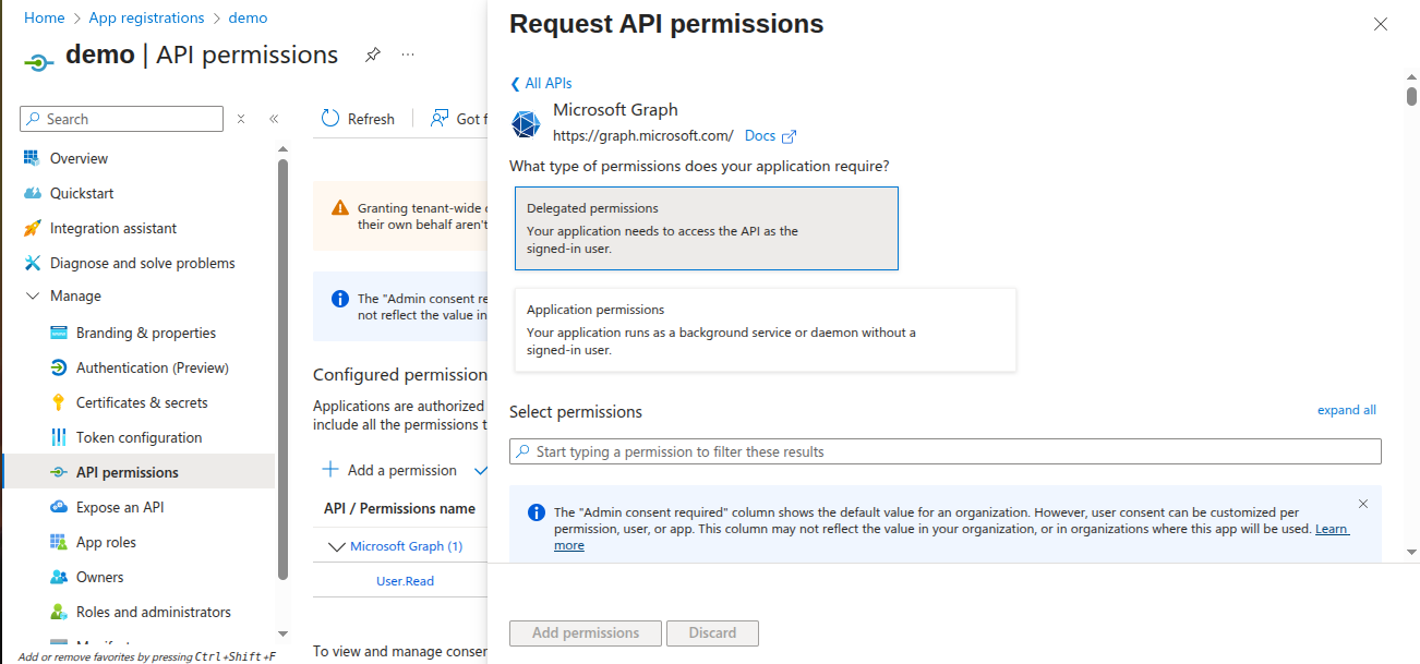 Graph API Permissions