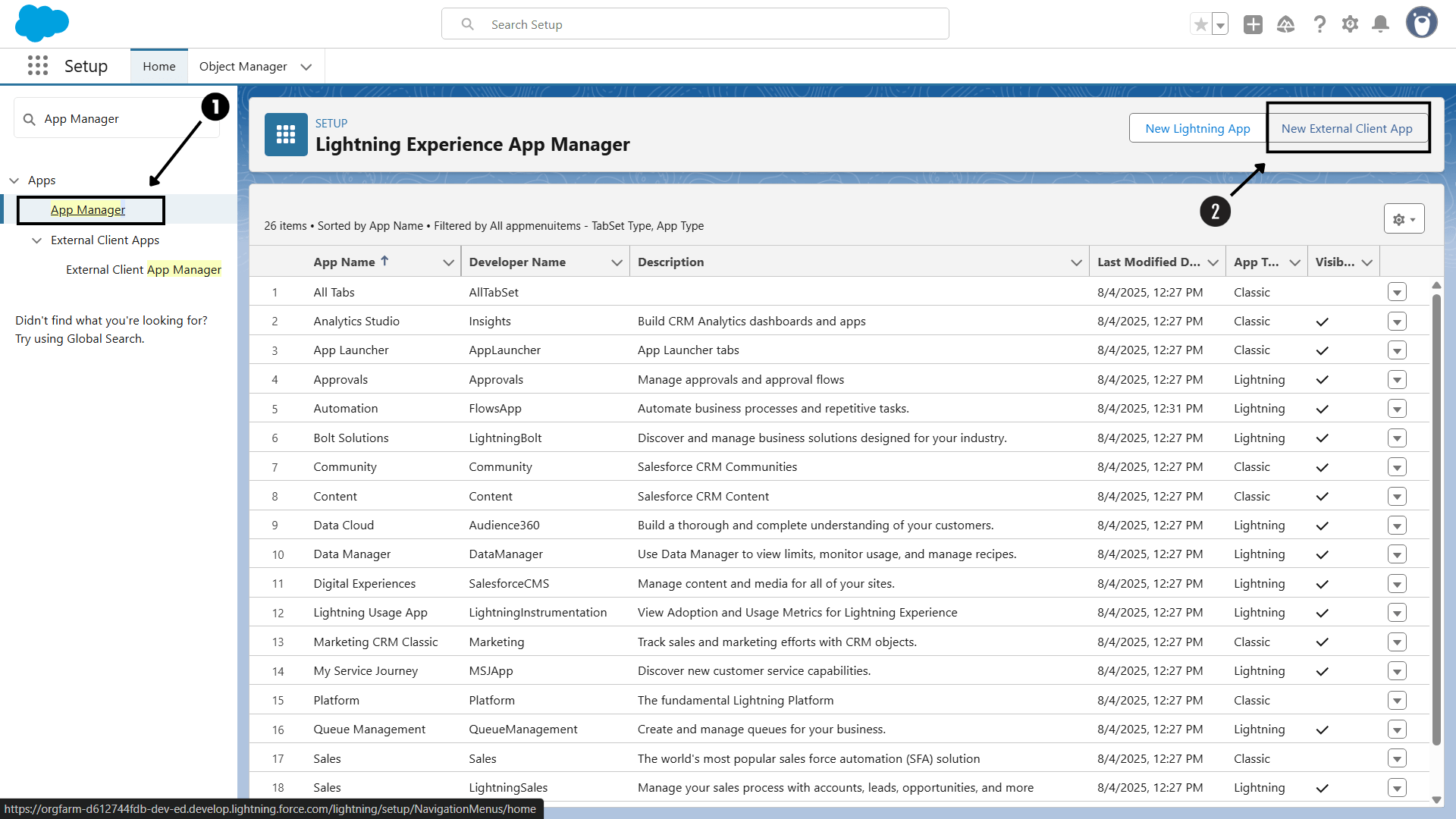 Salesforce App Creation