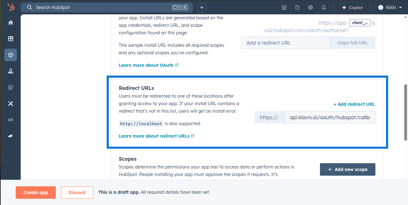OAuth Settings Configuration