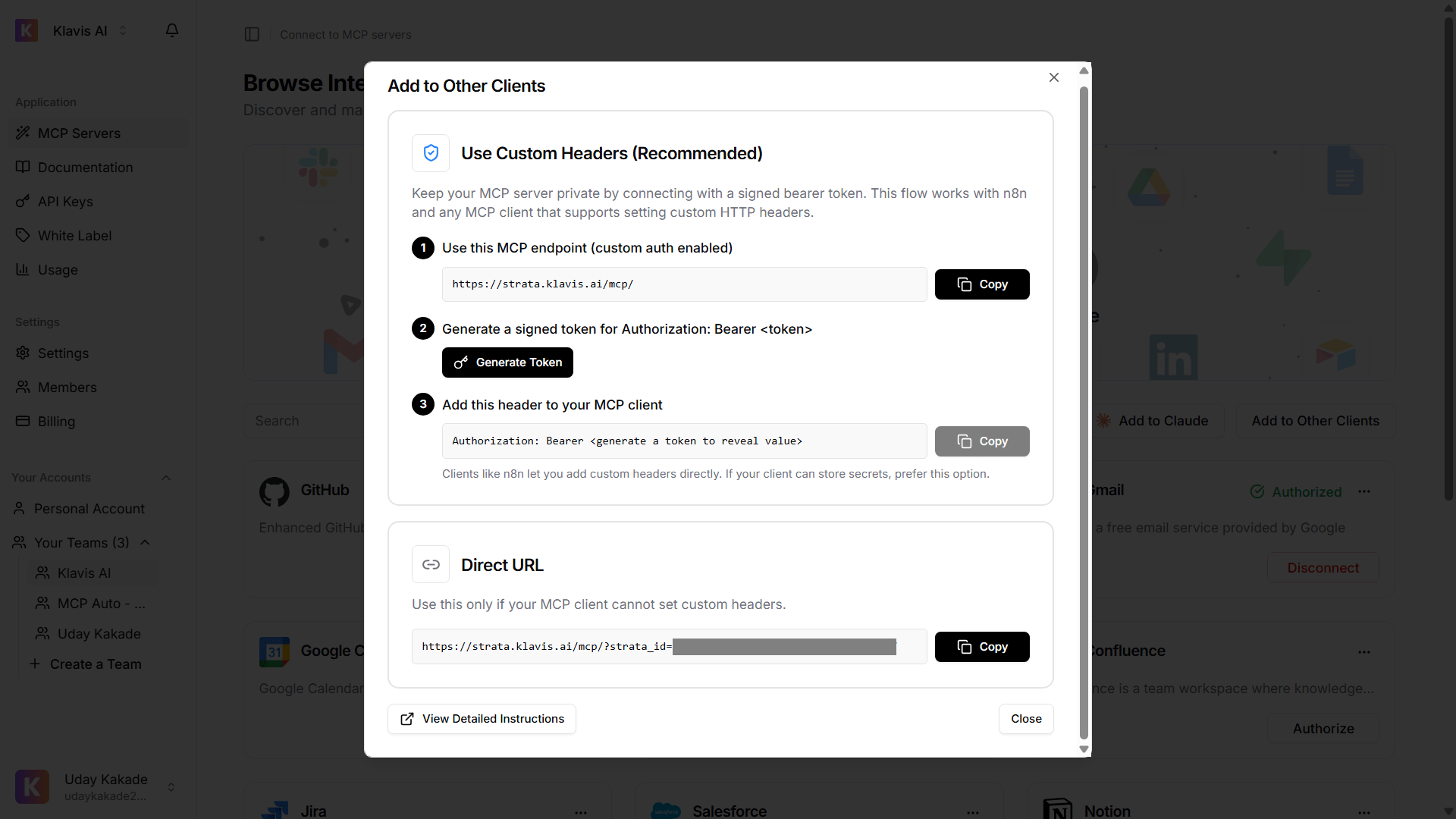 Copy Strata Server URL