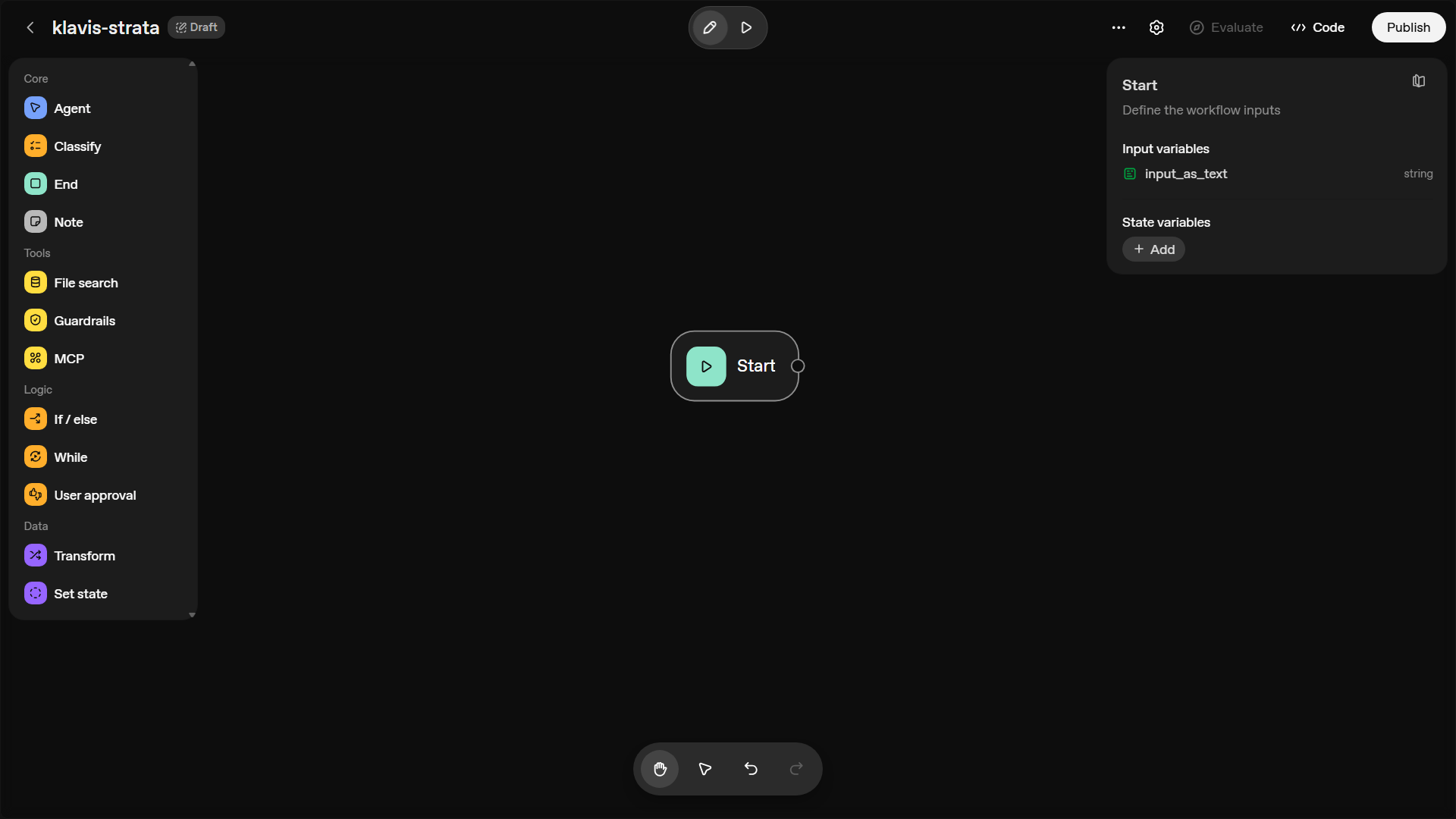 Start node configuration